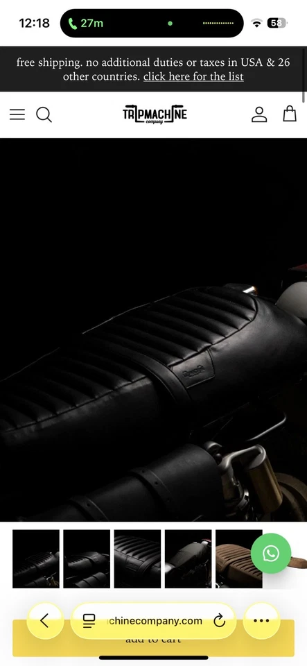 Para Royal Enfield Interceptor 650 y GT 650 - "Negro Deluxe Touring Doble Asiento" Foto 4 de 4