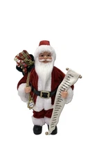 Tinsel & Elves Standing Santa Claus Christmas Figure with  Spanish Name List