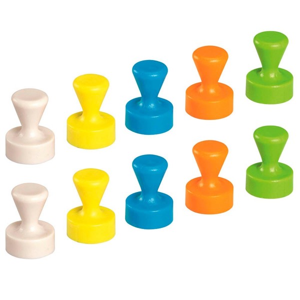 Neodym Magnete 10 StüCk Kegelform 1,5 Kg Haftkraft Bunt Sortiert Ø 1,2 X 1,6 Cm-image