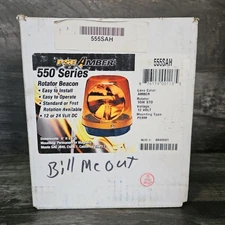 Public Safety Equipment Inc Amber 555SAH 12 or 24 Volt DC Rotator Beacon H6"xD6"