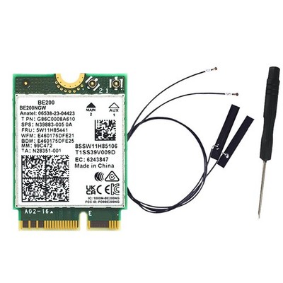 WIFI 7 BE200 BE200NGW WLAN-Karte + Antenne BT 5.4 802.11AX Tri-Band M.2 NGF2541