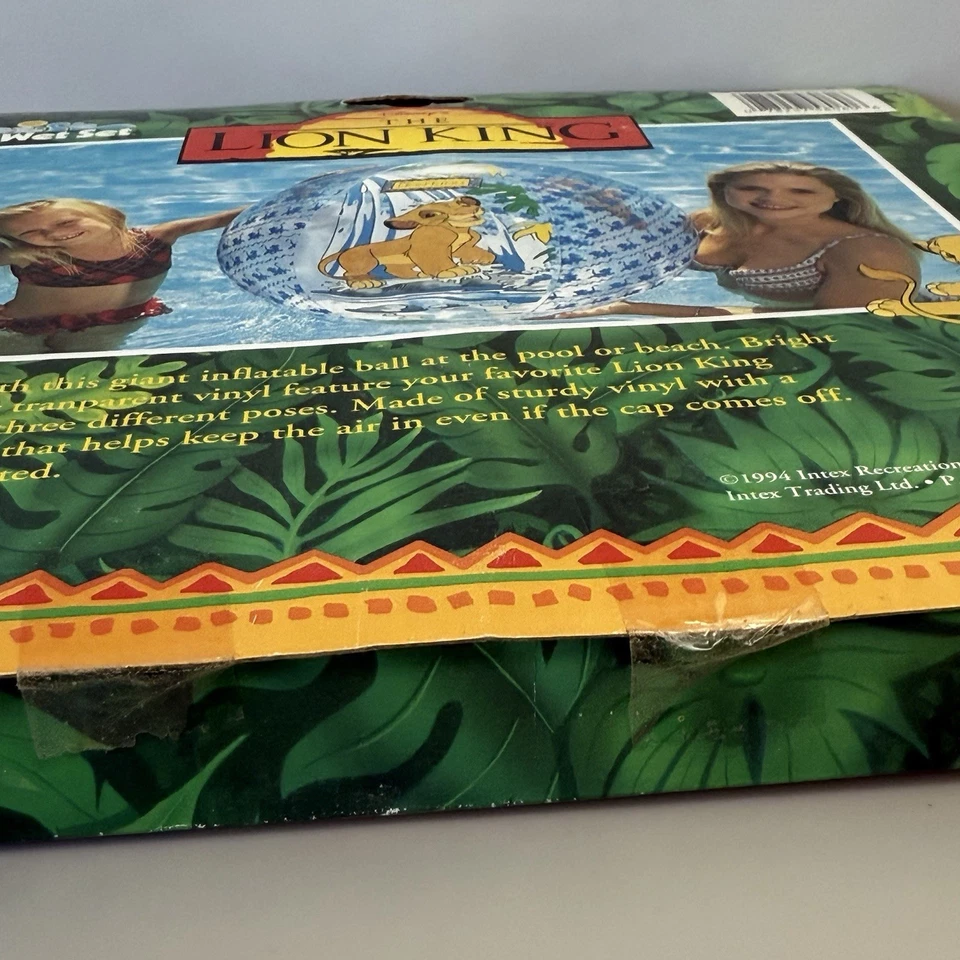 Vintage Intex Wet Set 1994 Inflatable 36" Lion King Beach Ball - New Open Box - Image 4 of 4