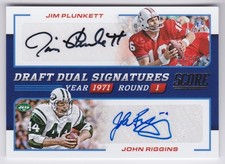 2017 Panini Score Jim Plunkett/John Riggins #6 Draft Dual Signatures Auto 06/10