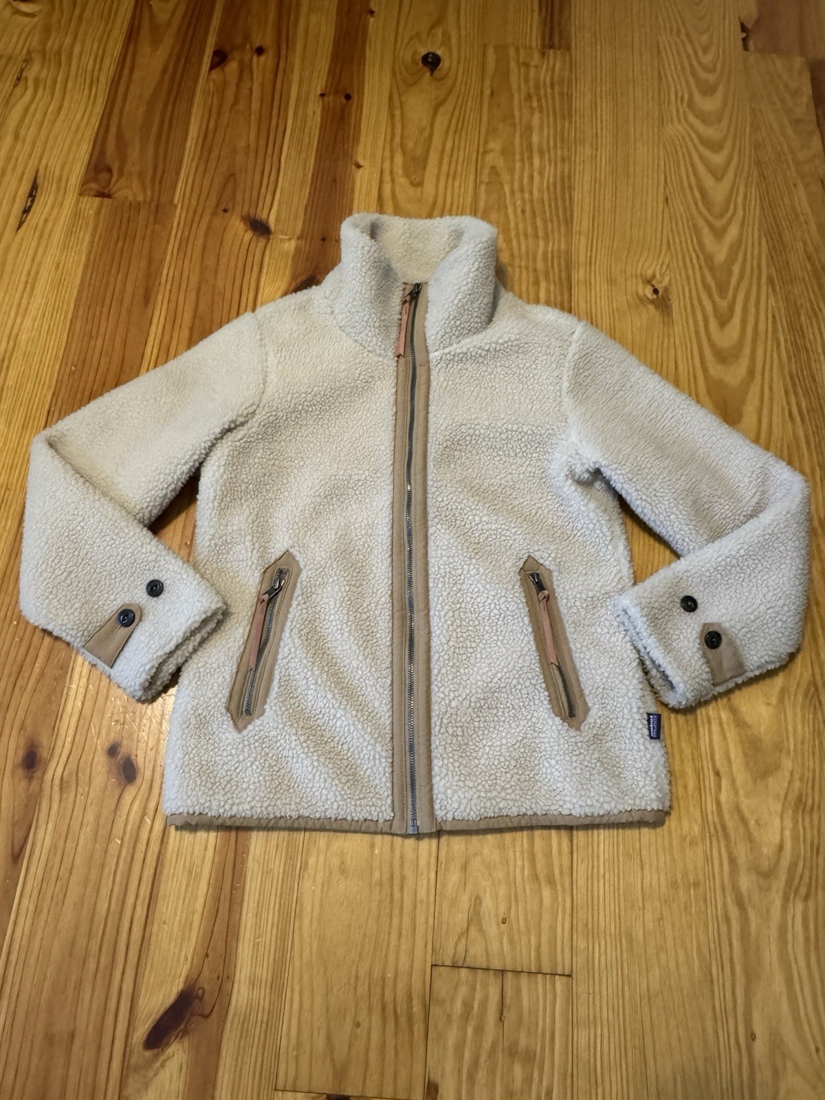 Patagonia Divided Sky Jacket Pile Fleece Womens S Drifter Natural w/Bearfoot Tan thumbnail 3