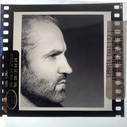 GIANNI VERSACE - Rare Original Press Photo Transparency by HERB RITTS 1993