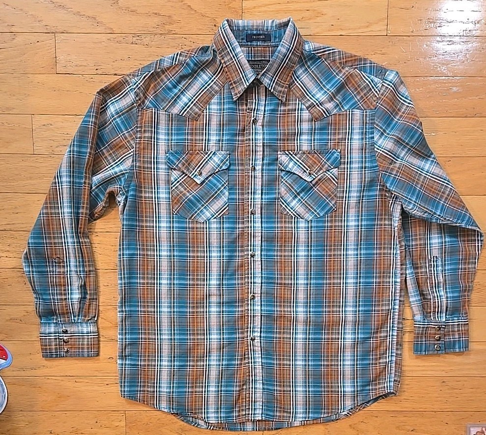 Pendleton Frontier Mens Large Multicolor Tartan P… - image 1