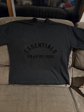 Essentials Fear of Gods Oversized Crew Neck Black T-Shirt Men  s S Boxy