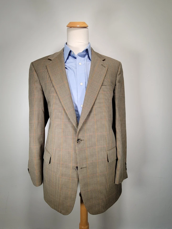 Brooks Brothers Houndstooth Plaid Sport Coat 44L 1818 Multicolor USA Made - Image 4 of 4