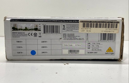 Behringer Xenyx Q502USB Premium 5-Input 2-Bus Mixer Audio Interface - 第 11/12 張圖片