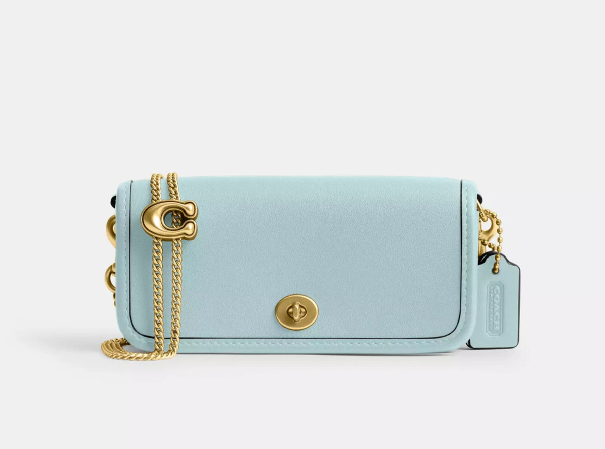 NWT Coach Dinky Bag 14 in Brass/Light Blue CZ108 | eBay