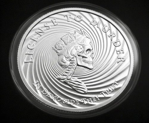 2016 Democide Silver Shield Half Proof 1 Troy oz .999 Silver Round BOX & COA