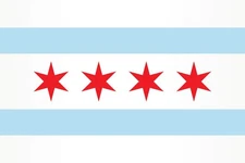 Chicago City Flag Laminated Dry Erase Sign Poster 24x36