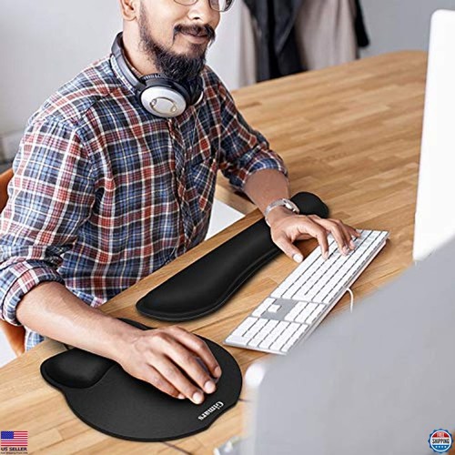 Ergonomic Mouse Pad with Wrist Support & Keyboard Rest - Soft Gel Comfort - 第 5/6 張圖片