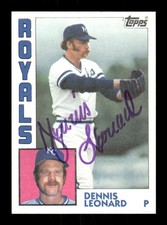 1984 Topps 375 Dennis Leonard signed auto autograph  beautiful purple sharpie AS