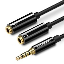 UGREEN 3.5mm male 4pin to 2x3.5mm female adap...