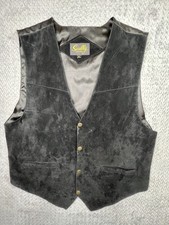 Scully XL Black Western Cowboy Suede Leather Men Vest Suit Waistcoat