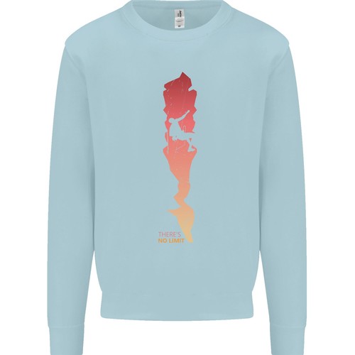 Rock Climbing Theres No Limit Climber Kids Sweatshirt Jumper - Picture 11 of 33