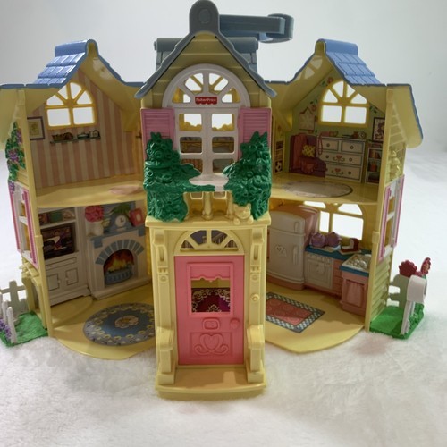 2000 Fisher Price LANDHAUS Familie Puppenhaus Sweet Streets Mattel