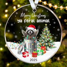Raccoon Christmas Ornament 2025 - Fun Gift for Raccoon Lovers and Friends