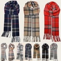 Mens Womens Unisex Scarf Warm Winter Soft Striped Tartan Ladies Neck Shawl Wrap