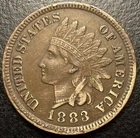1883 Indian Head Cent Penny IHC 1c BETTER DATE Choice VF+ Rare US Type Set Coin