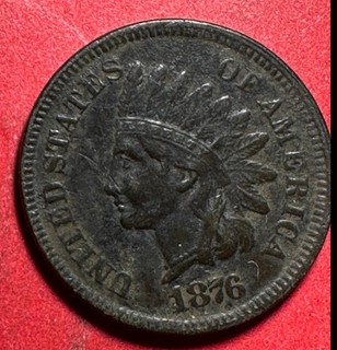 1876 US Indian Head Cent! Lower Mintage! XF Details! Very Sharp! Old US Coin!