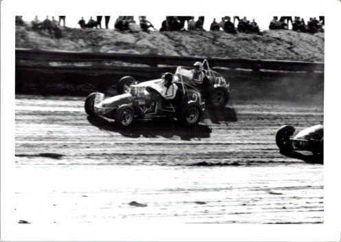 1950s Dirt Track Midget Sprint Car Racing Photograph Dust Spectators ...