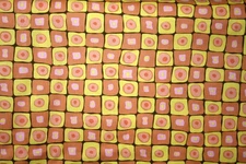 ORANGE AND YELLOW SQUARES DUCK WEIGHT - 100% COTTON FABRIC