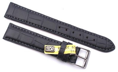 Uhrenarmband echt Kroko 18mm Louisiana ALLIGATOR Made Germany grau Marine 18/16