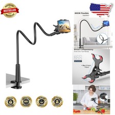 Gooseneck Phone Holder 31.5" Long Arm Clamp Mount 360  Flexible Lazy Bracket