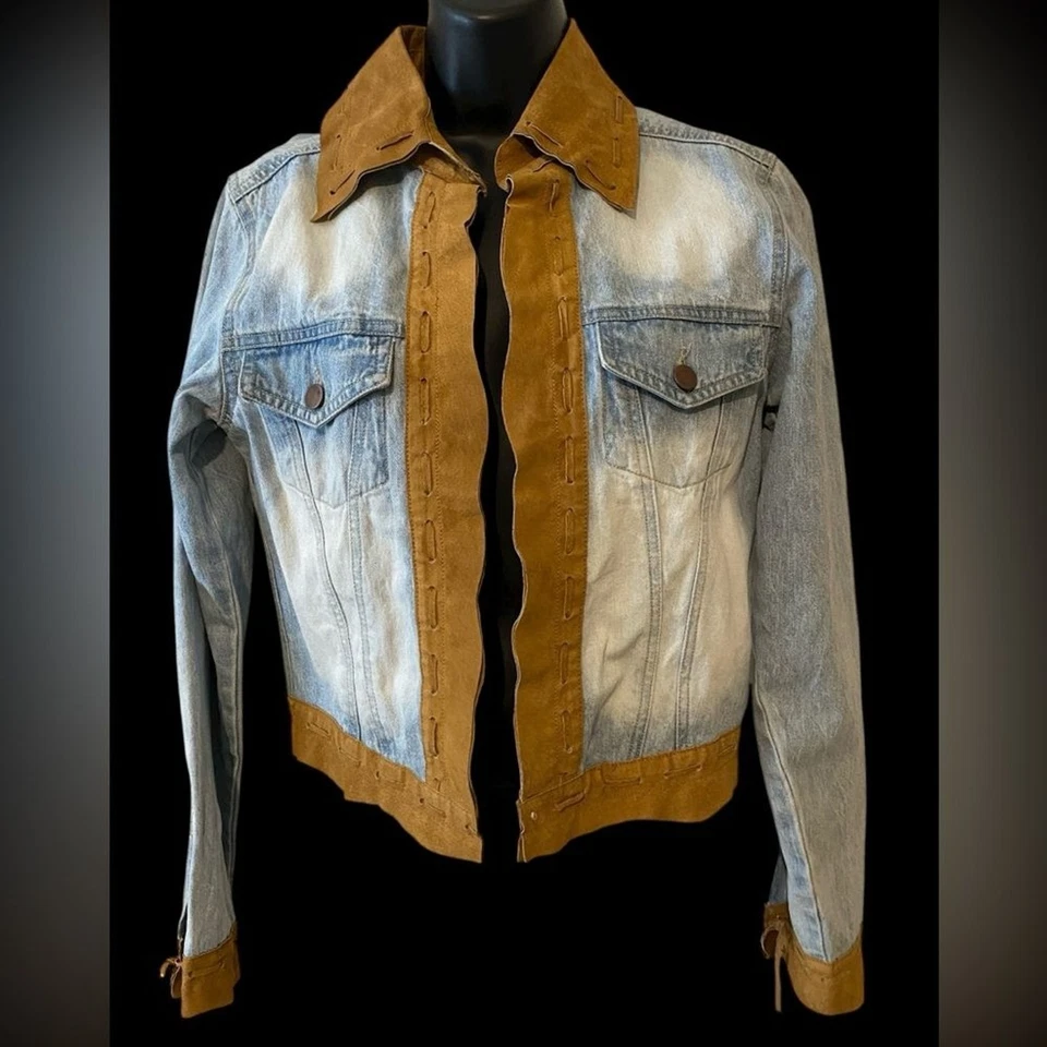 Винтажная | Винтажная джинсовая и замшевая куртка дальнобойщика | Куртка родео б/у в отличном состоянии размер S. - Изображение 2 из 4