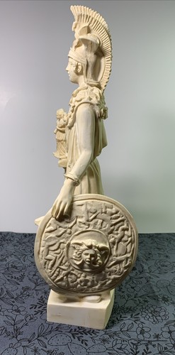 Escultura de alabastro Atenea con etiqueta HOMERO 10,25" de alto - Imagen 7 de 13