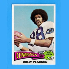 1975 Topps Drew Pearson Rookie #65 EX+, Dallas Cowboys Football HOF RC