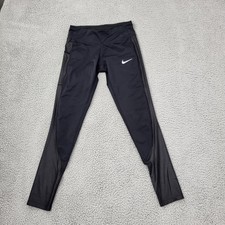 Nike Dri-Fit Leggings Pants Womens XS Black Logo Graphic Activewear