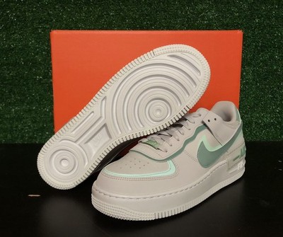 Size 10 Womens Nike Air Force 1 Shadow 'Vast Grey/Cannon-Mint Foam' (CI0919-005)