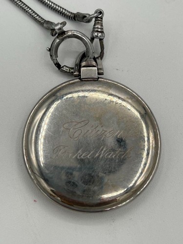 ■CITIZEN PARA SHOCK Mechanical Manual Vintage Pocket Watch 17 Jewels Open Face - Picture 3 of 3