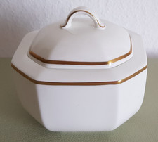 (2) V&B Villeroy & Boch Heinrich *Black Pearl* Zuckerdose weiß mit Goldrand