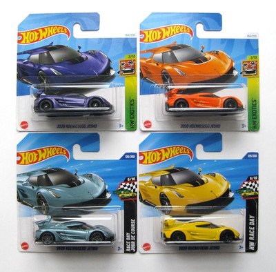 4 x Hot Wheels 2020 Koenigsegg Jesko HW Exotics 2/10 + HW Race Day 5/10