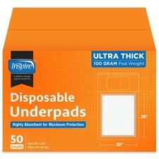 XL 30 x 36 Ultra 100 Grams Super Absorbent Bed Pads for Incontinence 50 