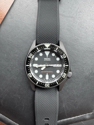 Vintage Seiko SKX013 Men's Black Automatic Diver NH36 Mod Watch 38mm RARE!!!