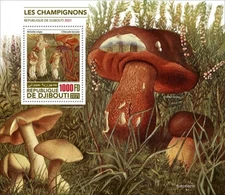 Djibouti - 2021 Mushrooms, White Saddle - Stamp Souvenir Sheet - DJB210601b