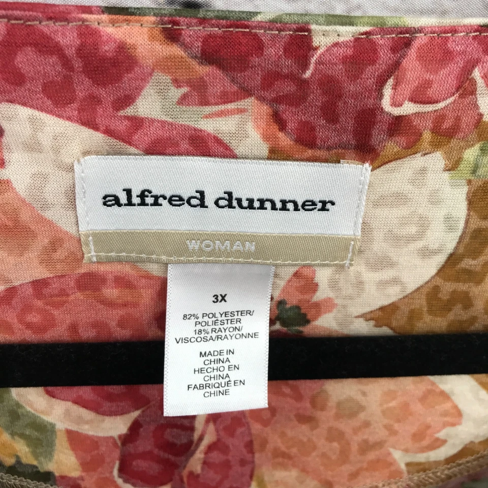 Blusa Ligera Alfred Dunner Top Mujer 3X Rosa Con Cuentas Floral Manga Corta Foto 2 de 4