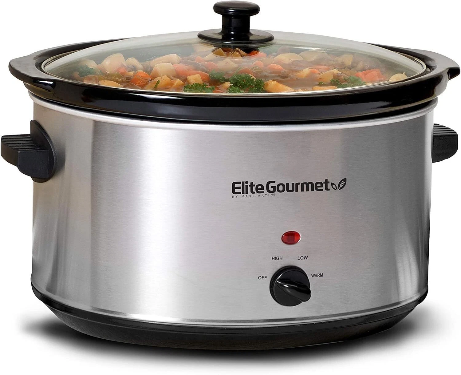 8.5 Quart Stainless Steel Slow Cooker Dishwasher-Safe with Tempered Glass Lid US