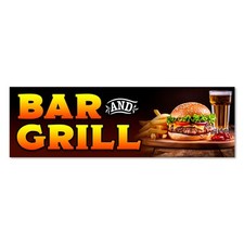 Bar and Grill Vinyl Banner with Optional Sizes (Made in the USA)