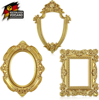 Mini Bilderrahmen Vintage Gold für Fotos Kunstwerke Wand Tisch Dekor 3 Größen