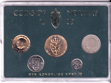 COINS OF NORWAY 1989 - DIVISIONAL SERIES 05 UNC VALUES UNC CIRCULATED