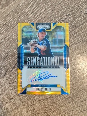 2025 Panini Prizm Sensational Signatures Brady Smith 1/10 Gold Pulsar #SS-BS