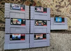 Lot of 7 Super Nintendo SNES Games Mario Spiderman tecmobowl Tested Working