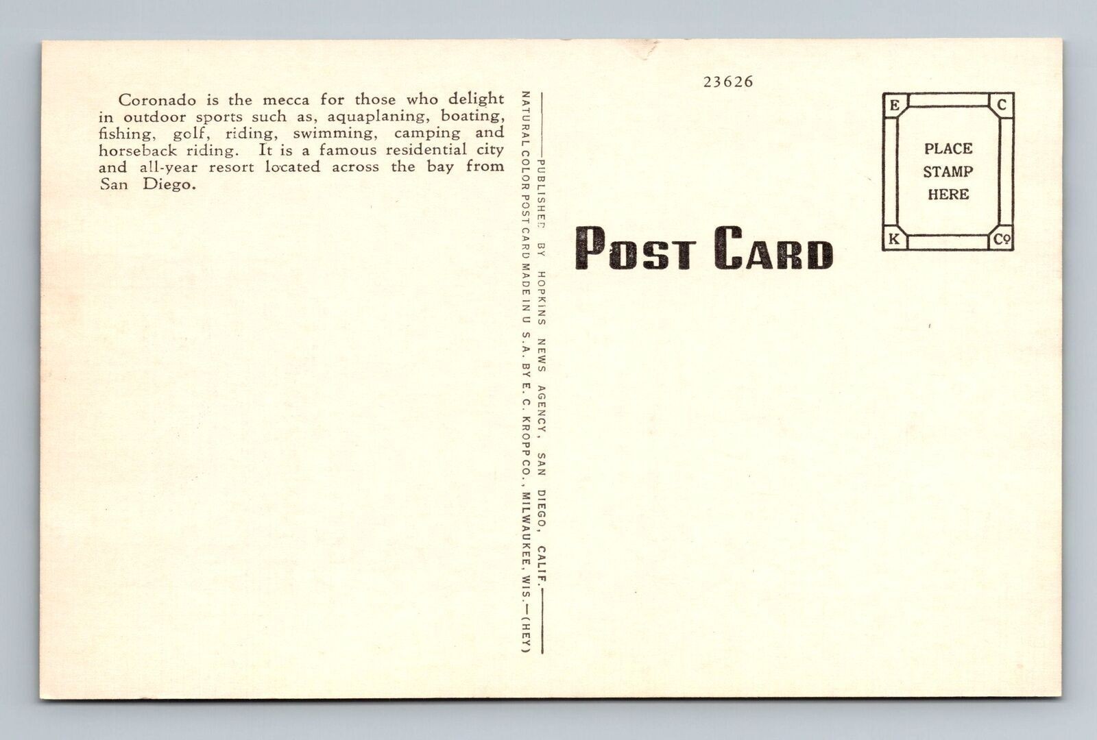 Coronado CA-California, Golf & Tennis Club Hotel, Vintage Postcard