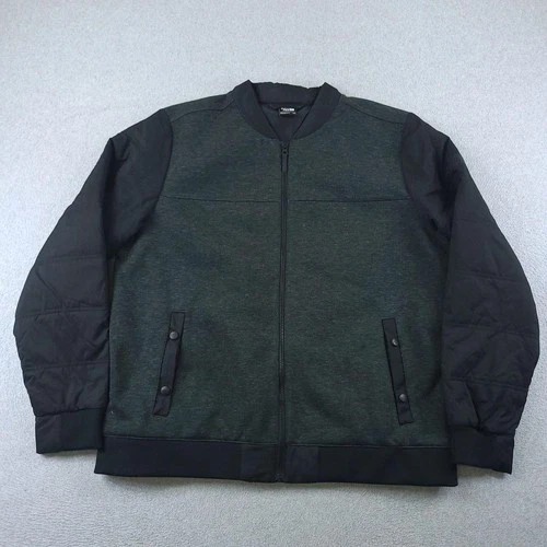 The North Face Jacket Mens 2XL Heather Charcoal Gray Far Northern Hybrid Bomber - product listing photo